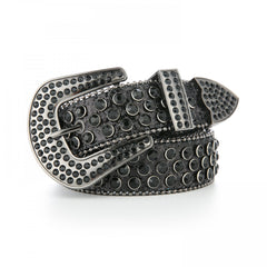 Y2K Rhinestone Glitter Belt Hip Hop Sparkly PU Leather Belt