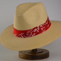 Boho Style Sunshade Straw Hat for Travel Seaside Unisex