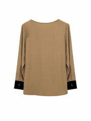  Colorblock Long Sleeve Blouse