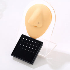 Zircon Inlay Stainless Steel Nose Stud Set