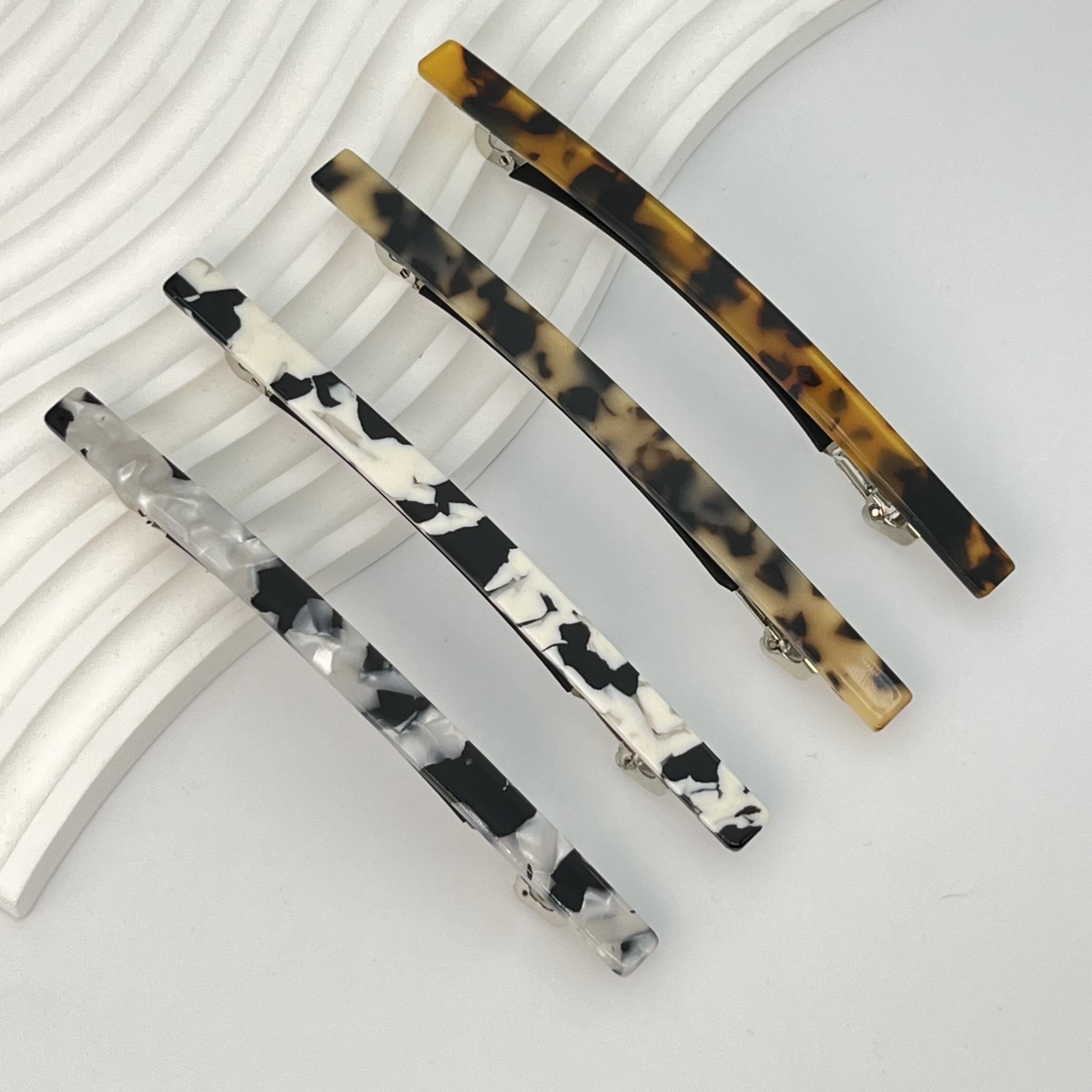 4pcs Long Barrette Style Hair Clip For Ponytail Holder Women Girls Hair Clip