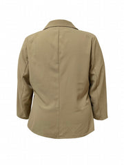  Solid Long Sleeve Button Blazer With Pockets