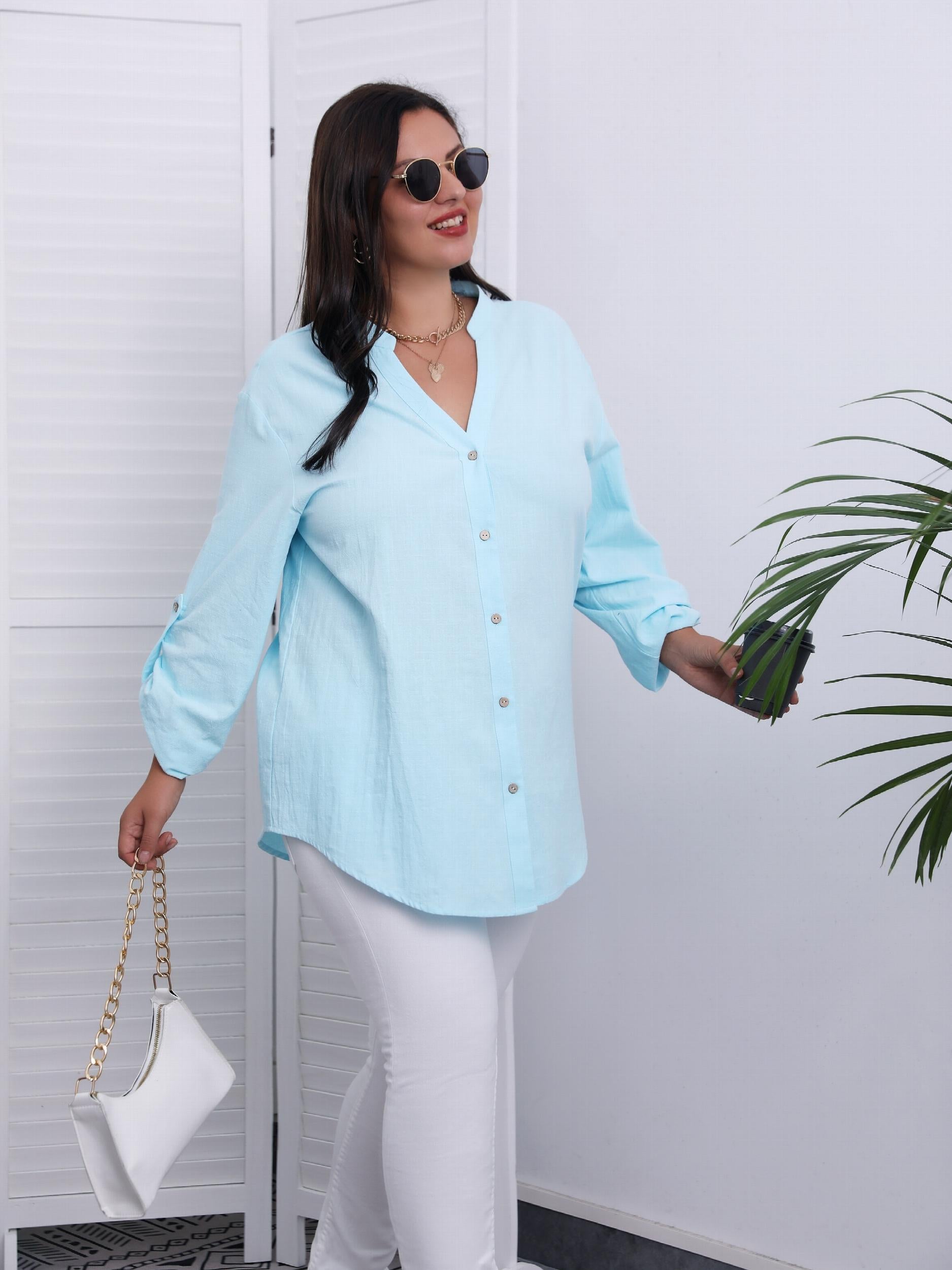  Casual Blouse Women's Plus