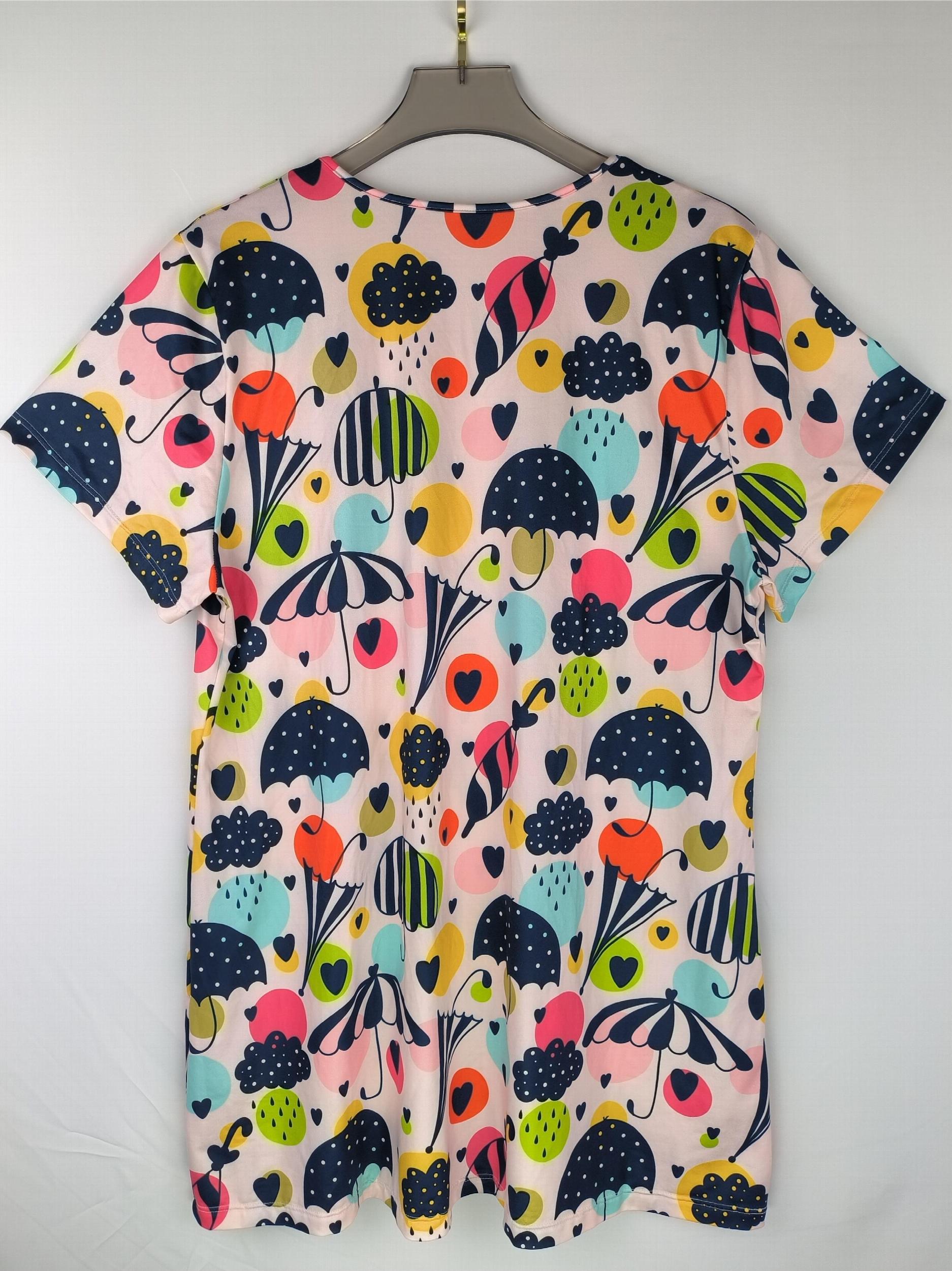  Umbrella & Heart Print Round Neck Tee Nightdress