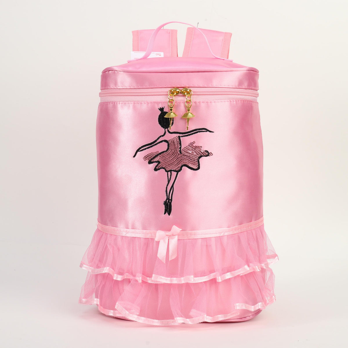 Ballet Girl Decor School Bag Zipper Bucket Bag for Girls