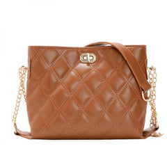 Women's Leather Rhombus Shoulder Chain Handbag