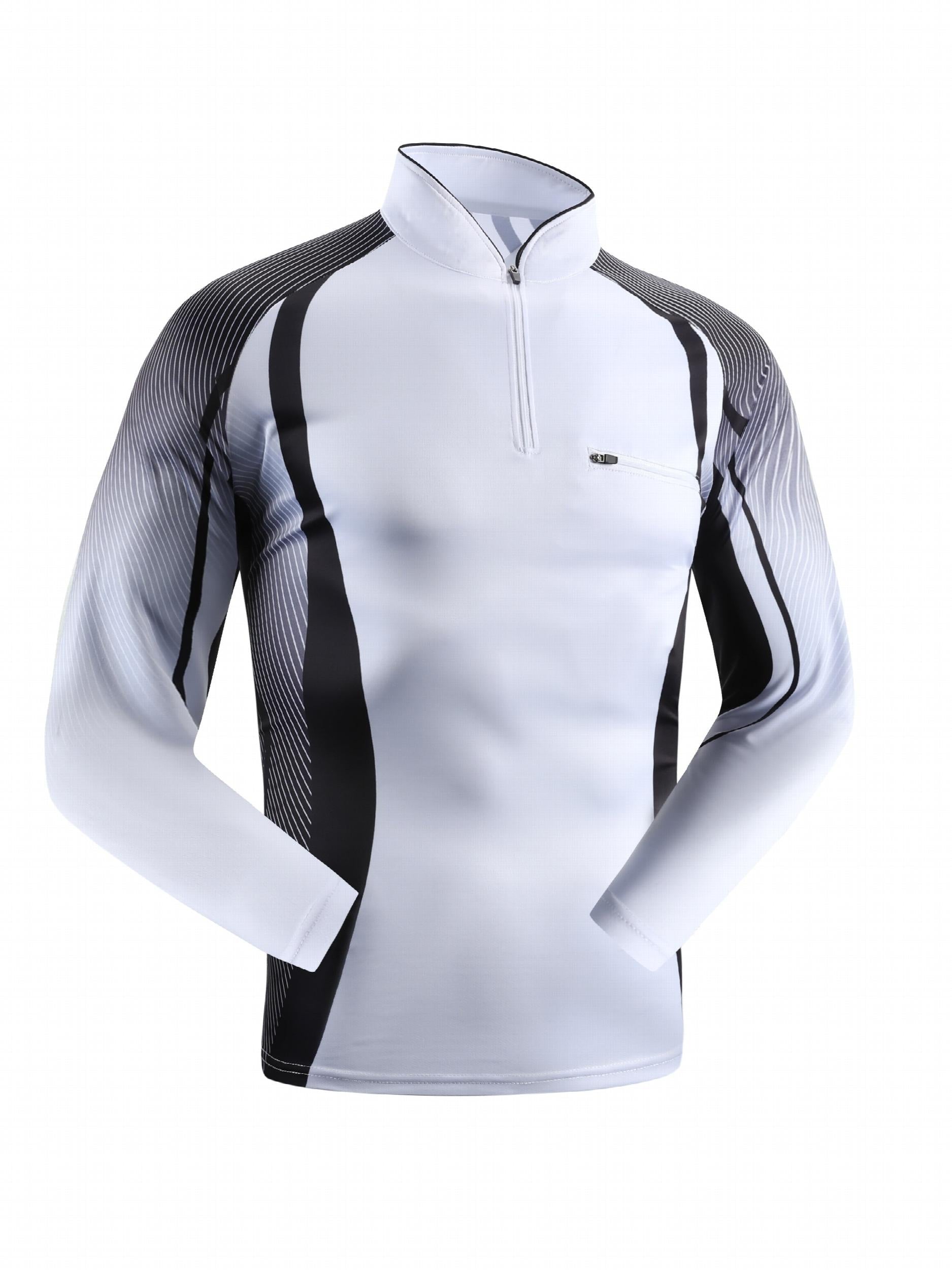 Men's Sun Protection Shirt Athletic Zip Up Rash Guard