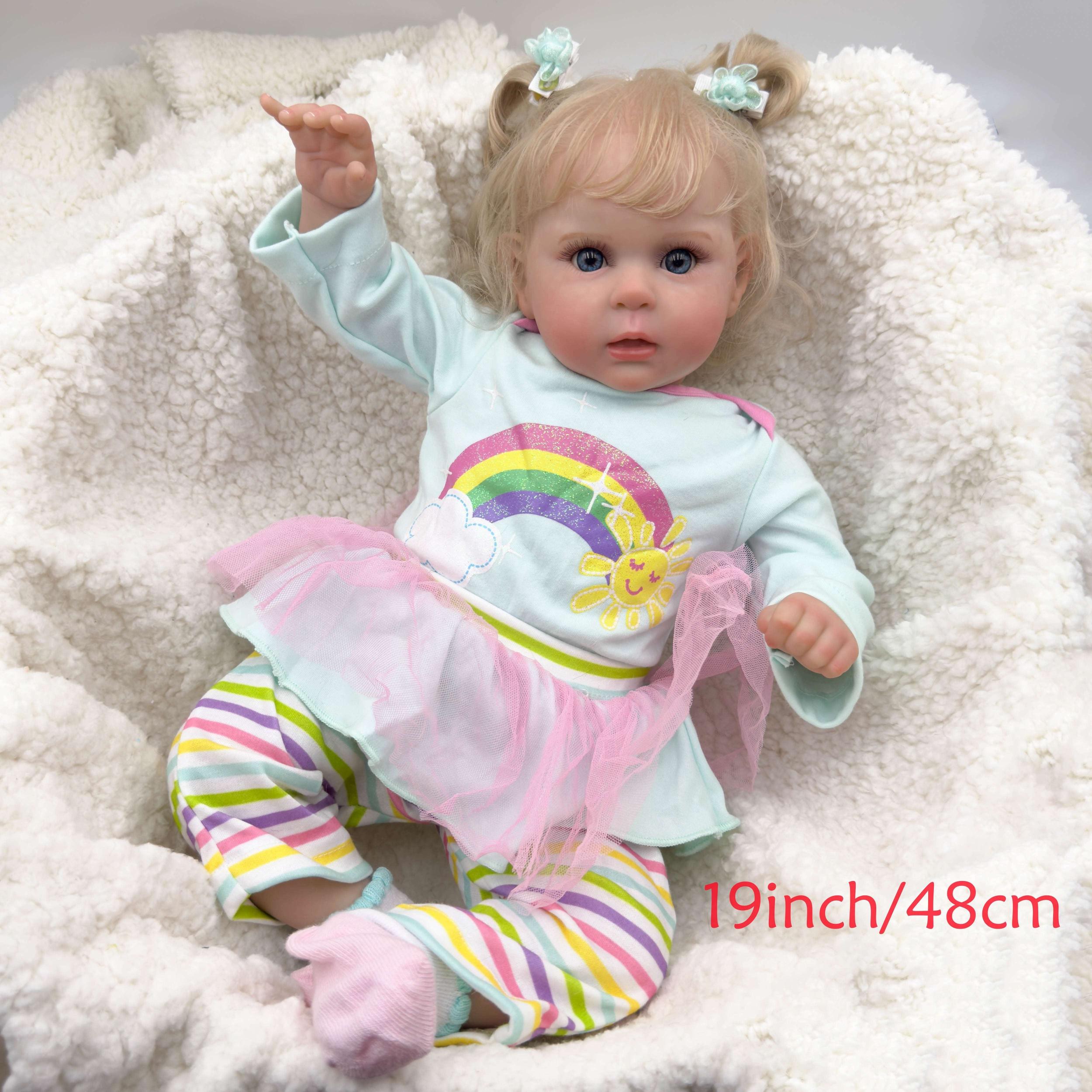 Adorable Reborn Doll Blonde Hair Soft Vinyl Realistic Lifelike