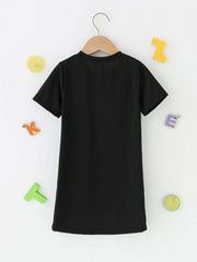 Girls Leopard Print Knit Dress Spring Summer Casual Clothes for Kids Toddlers