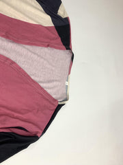  Colorblock Geo Print Open Front Cardigan with Pockets