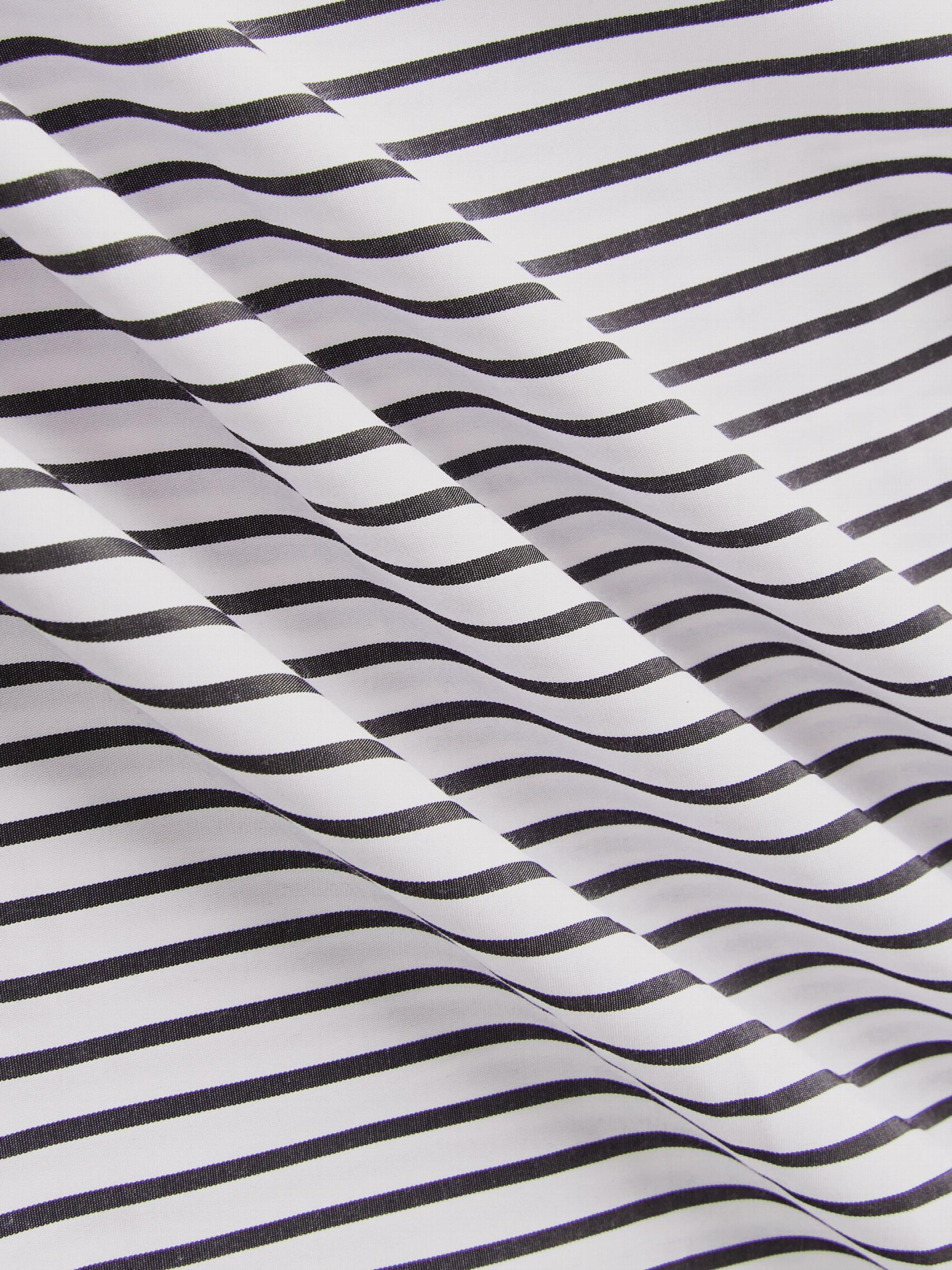  Colorblockstripe Print V Neck Top