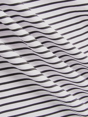  Colorblockstripe Print V Neck Top
