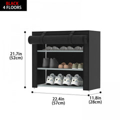 Portable Shoe Rack Foldable Shoe Organizer with Dustproof Cover