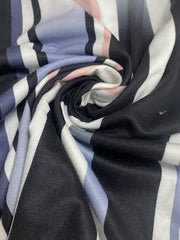  Stripe Print Lace Strap V Neck Tank Top