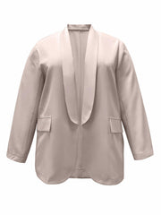  Women's Basic Blazer Solid Long Sleeve Shawl Collar Blazer