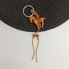 Wooden Horse & Turtle Couple Keychain Resin Pendant Gift Pair For Men