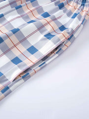 Plaid Pajama Bottoms Colorblock Comfort Loose Long Pants Women's Loungewear