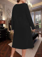  Christmas Nightdress Women's Plus Snowman & Letter Print Long Sleeve