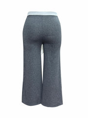 Wide Leg Pants with Layered Bow Knot Detail