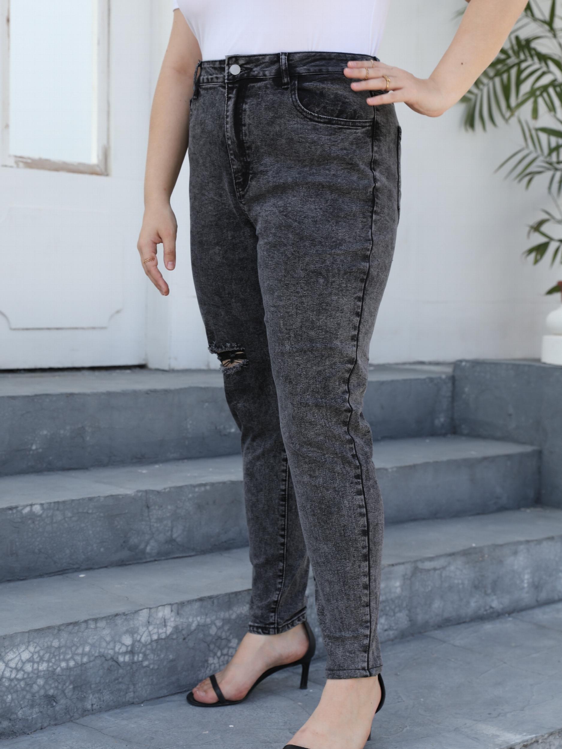  Ripped High Rise Stretch Jeans