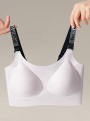 Letter Straps Wireless Bra Seamless Full Coverage Women's Lingerie