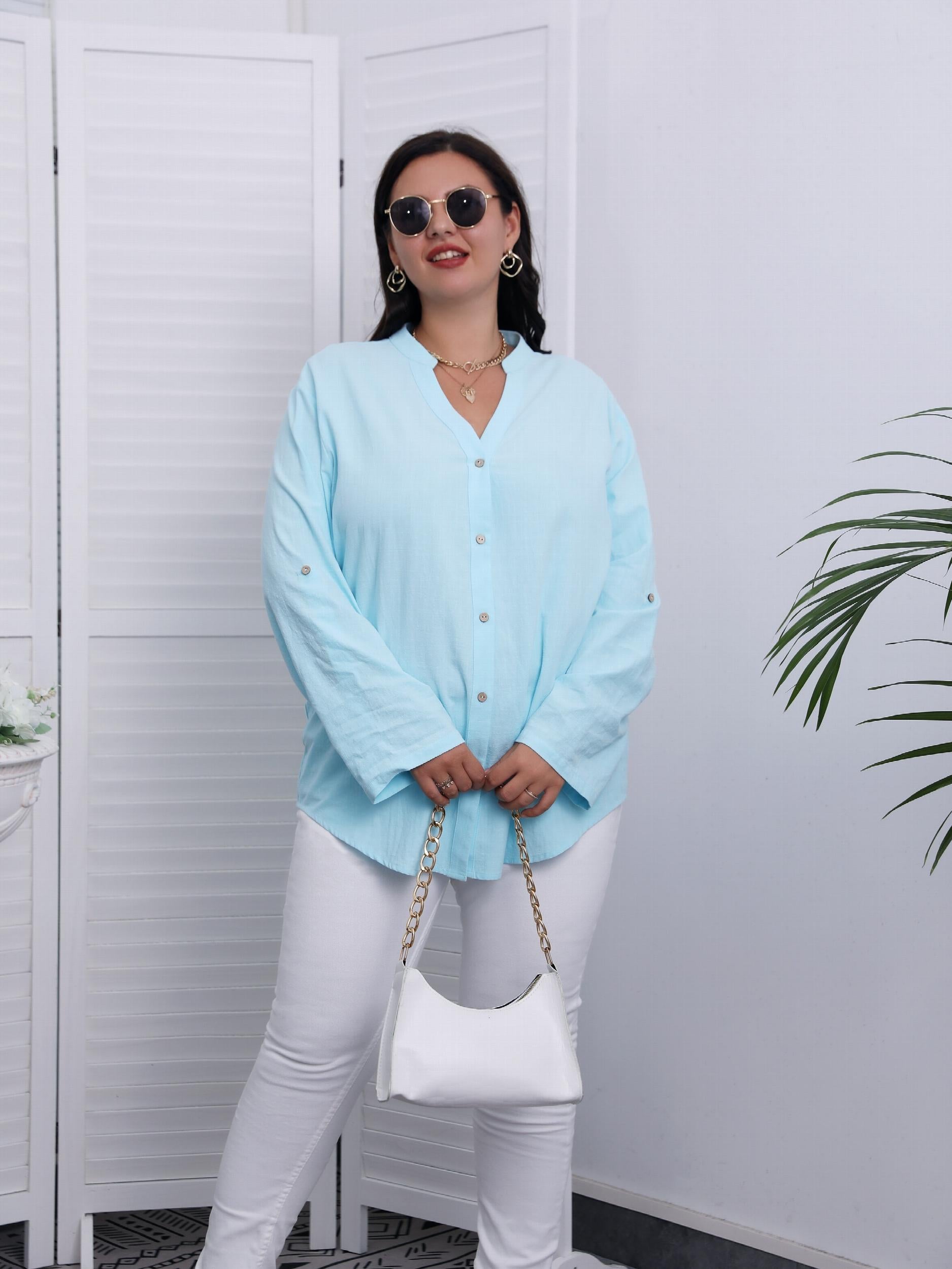  Casual Blouse Women's Plus
