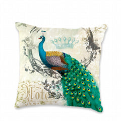 Peacock Print Pillowcase for Home Decor - No Insert