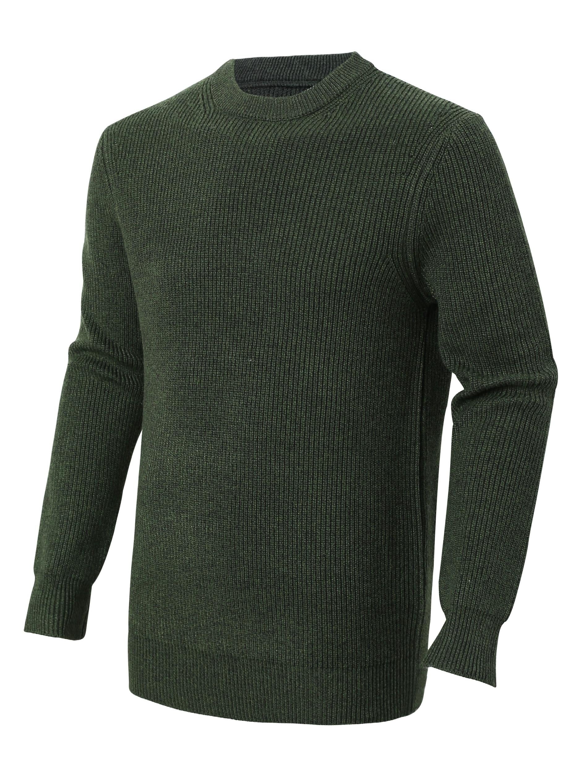 Men's Warm Knitted Sweater High Stretch Pullover for Fall Winter