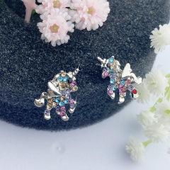 Rhinestone Unicorn Stud Earrings for Girls