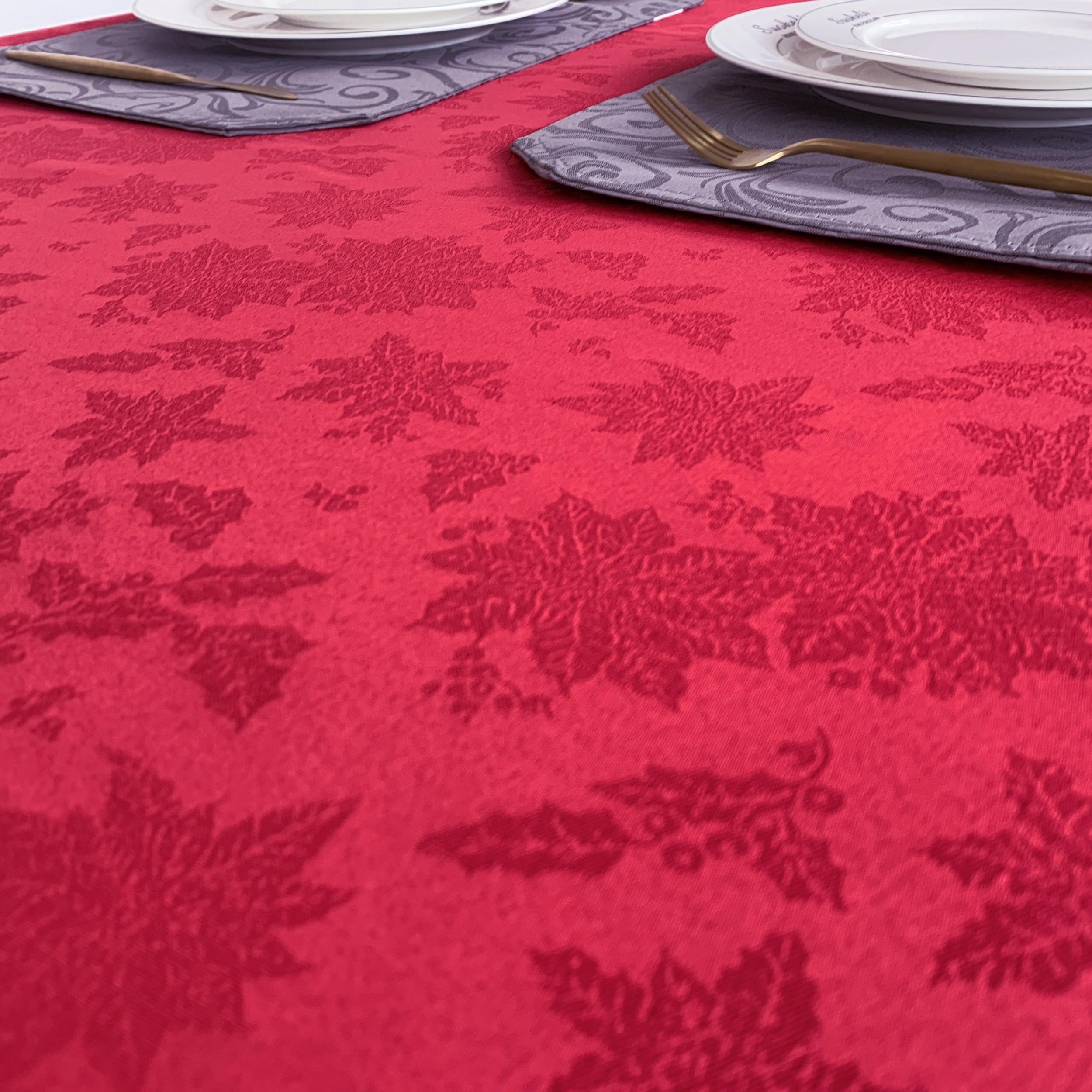 Polyester Tablecloth Christmas Fitted Tablecloth For Harvest Xmas Holiday Winter