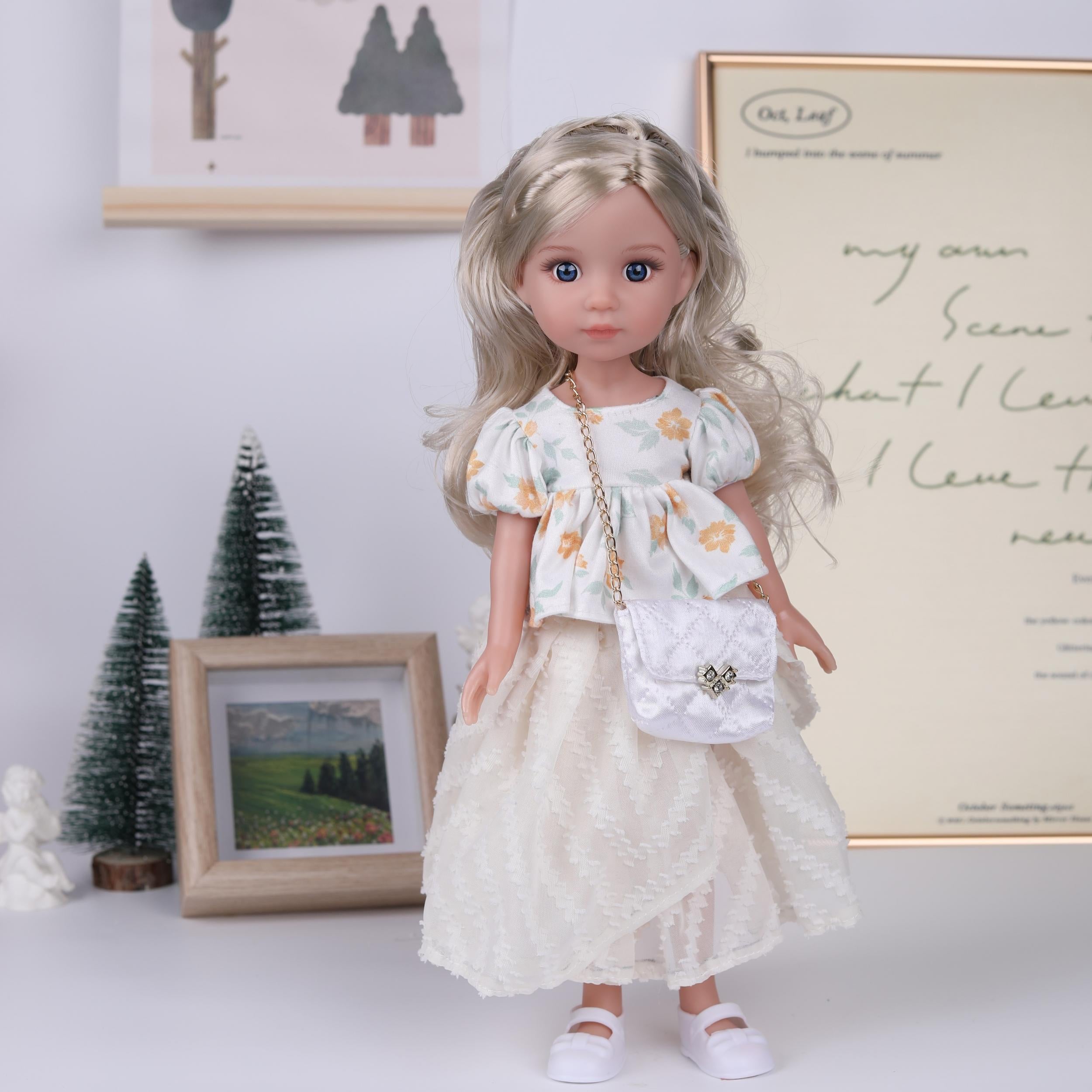 34cm Princess Doll with Outfits & Accessories Soft Vinyl Realistic