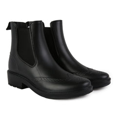 PVC Round Toe Flat Waterproof Rain Boots Comfortable Non Slip Rain Shoes