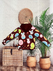 Easter Bunny Graphic Hoodie Girls Comfy Pullover