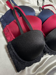 3pcs Lace T Shirt Bras Push Up Bra Women's Lingerie