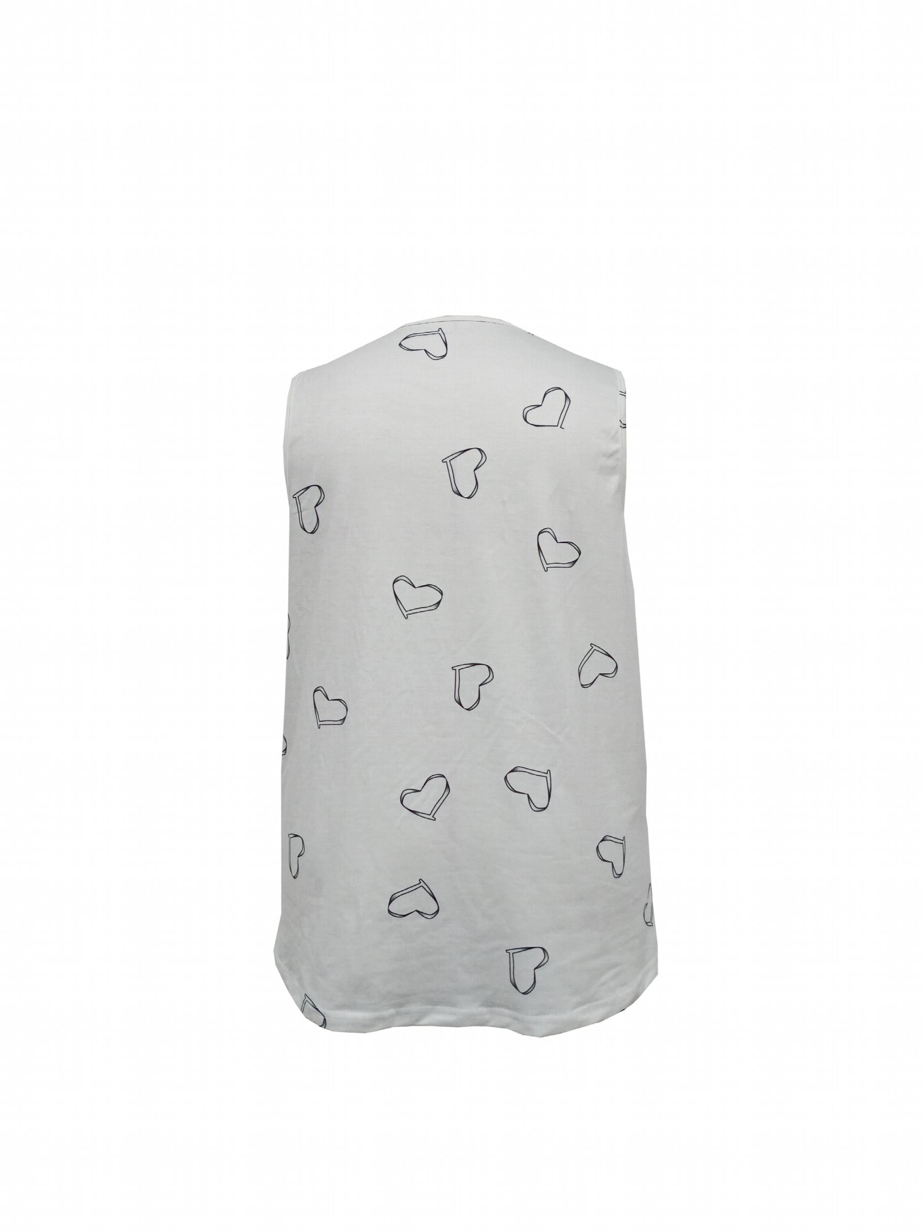  Heart Print Square Neck Tank Top