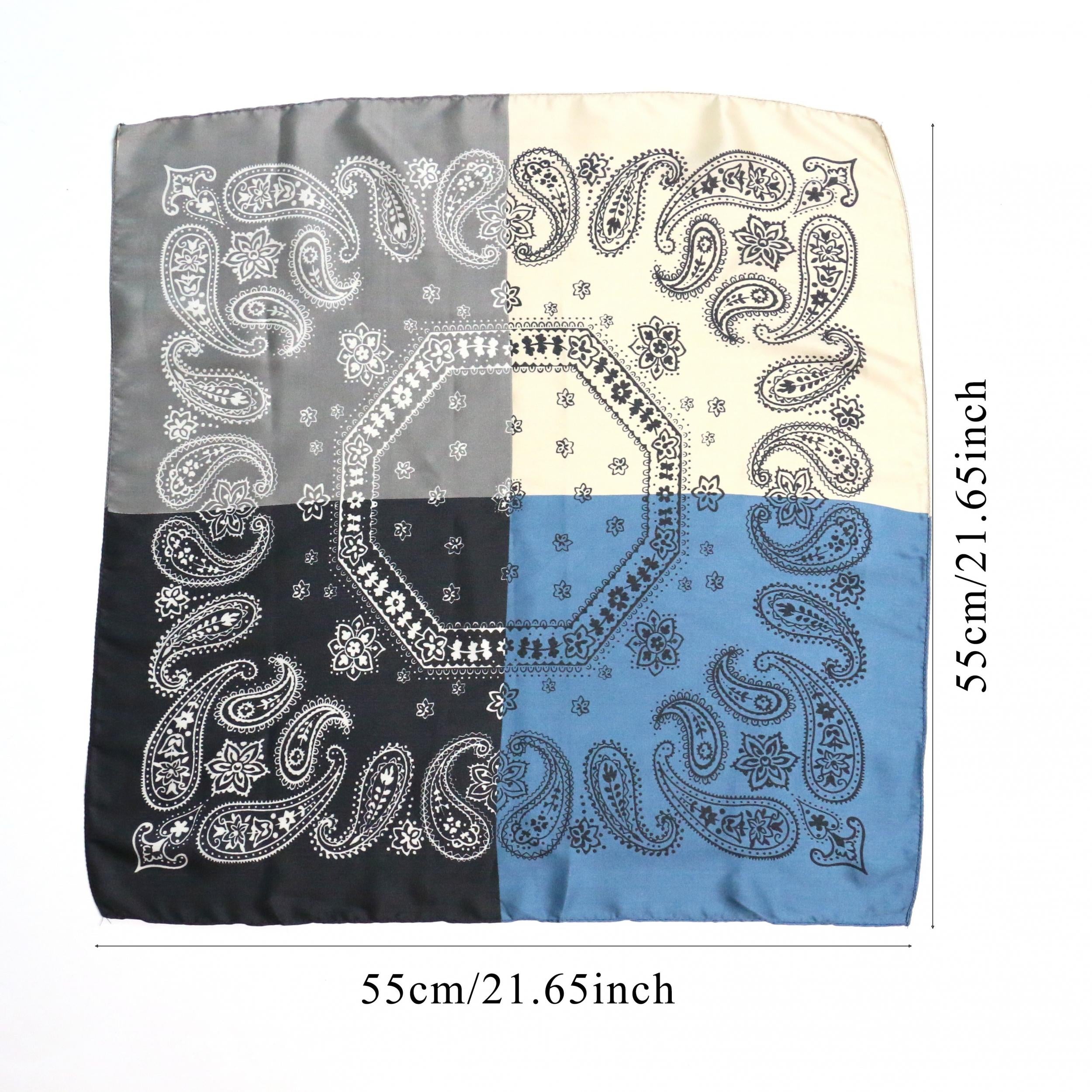 Paisley Print Bandana Square Scarf Neck Hair Accessory
