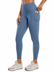 Solid Fitness Gym Leggings With Pocket High Waist Yoga Pants