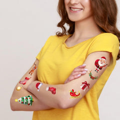 10 Sheets Santa Claus Christmas Temporary Tattoos Stocking Stuffers