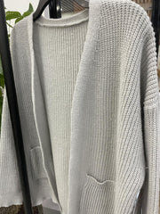  Open Front Cardigan With Pockets