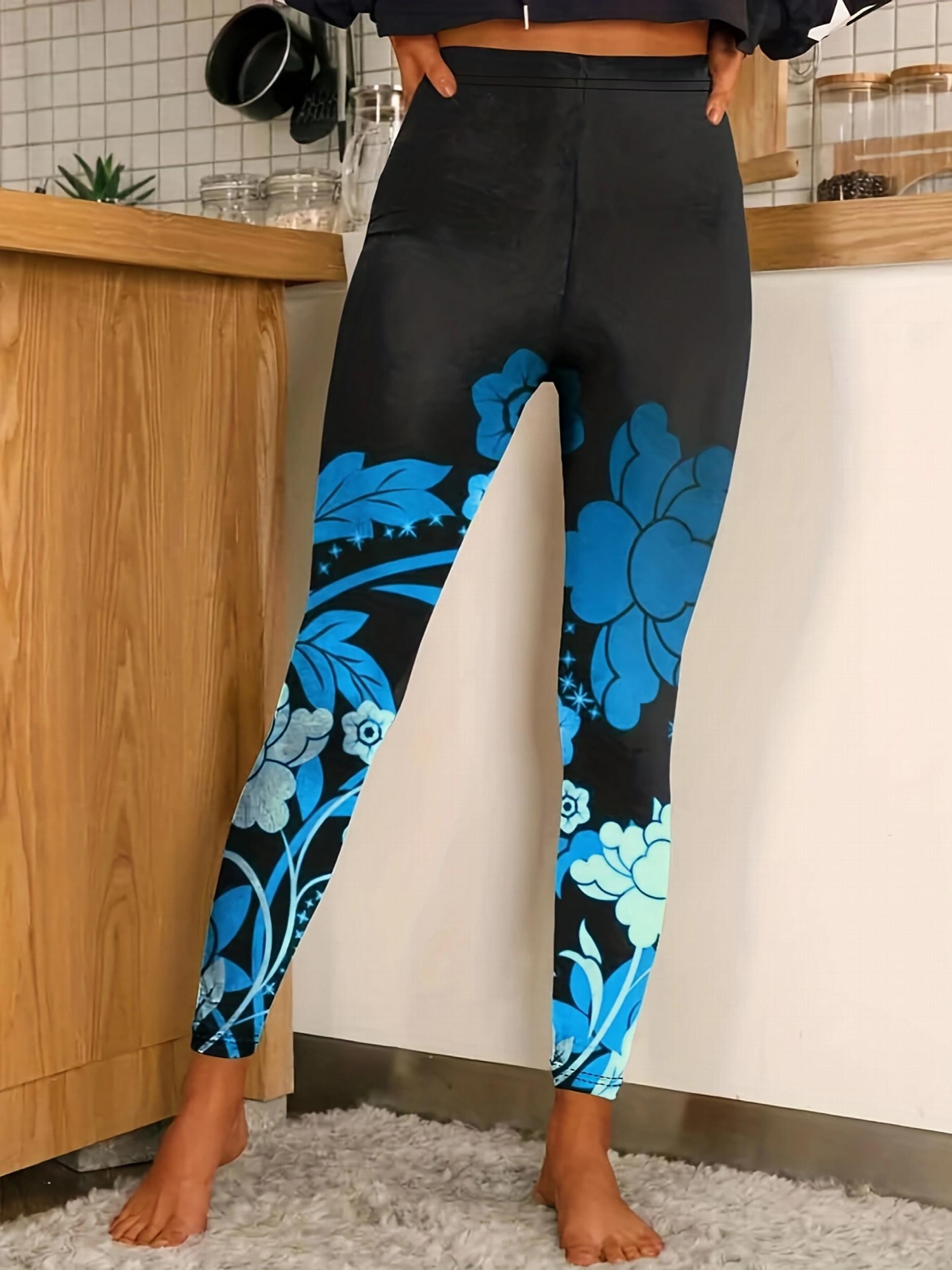  Floral Print High Rise Skinny Trousers