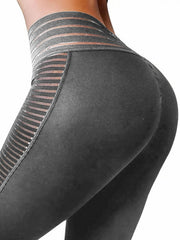 Sexy Mesh Slim Leggings High Waist Elastic Workout Bottoms