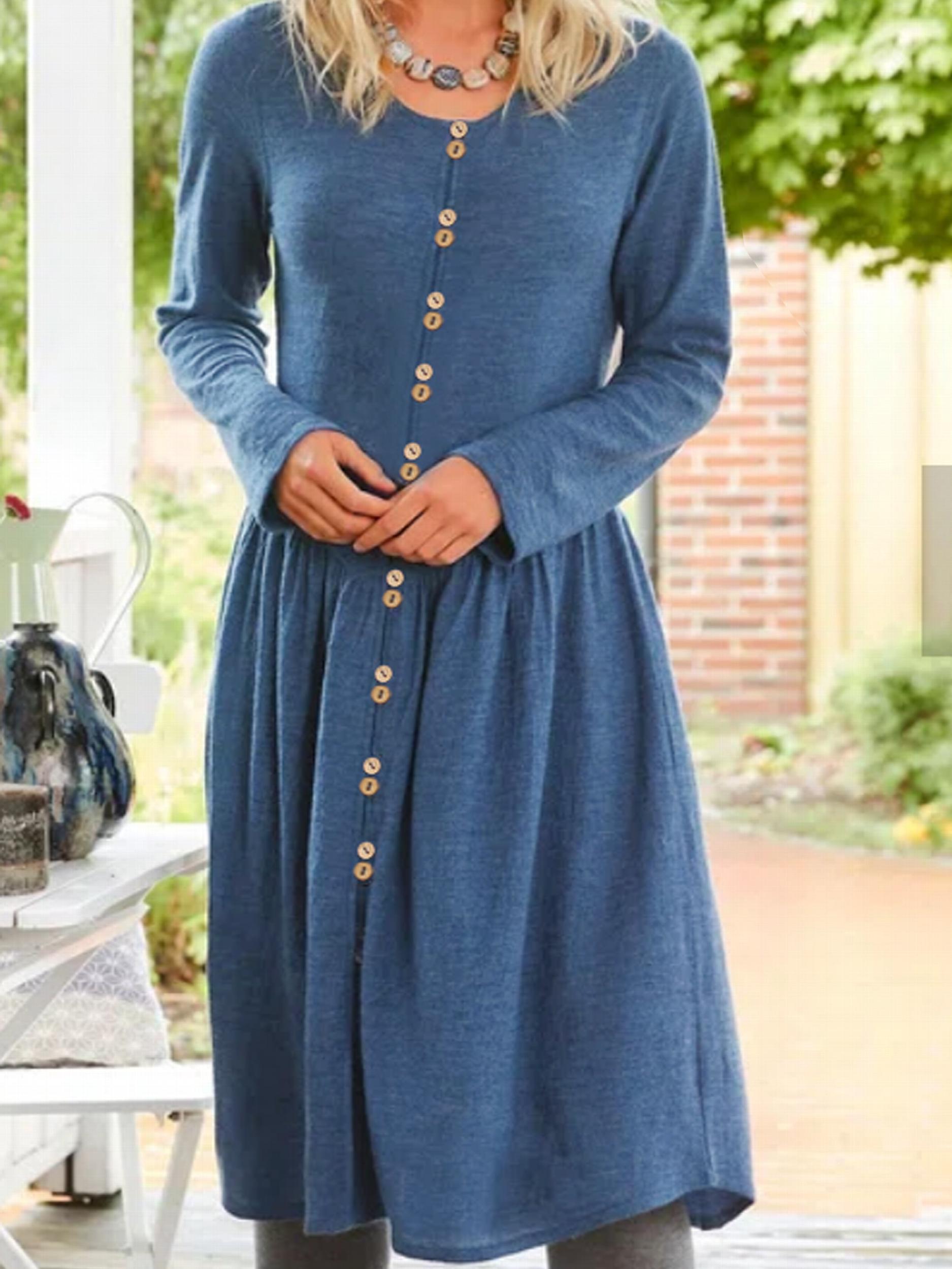 Casual Dress Women's Plus Solid Maxi Dress