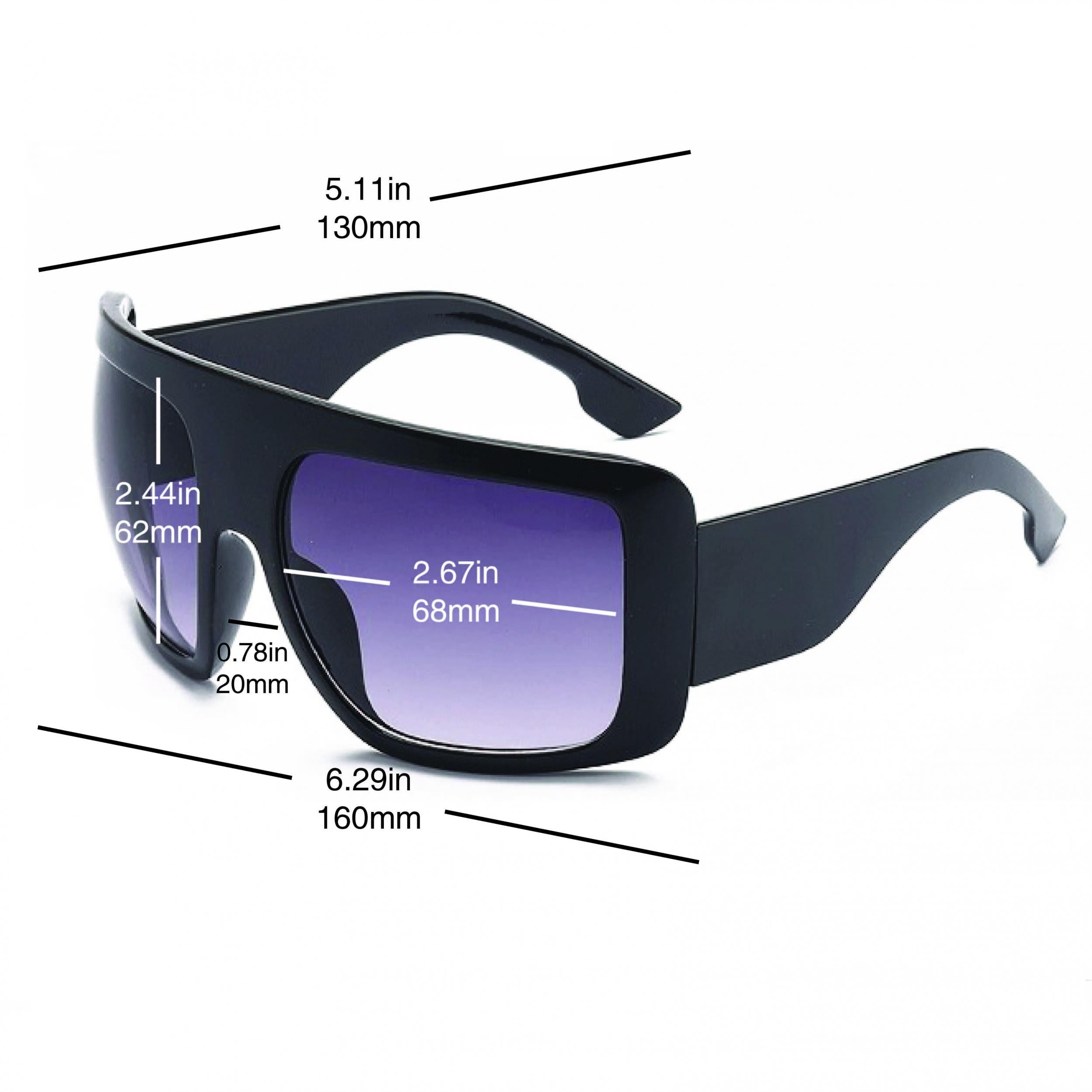 Y2K Square Sunglasses Gradient Shield UV400