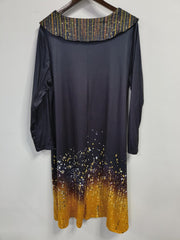  Colorblock Sequin Maxi Dress
