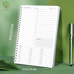 Daily Planner Undated Hourly Schedule To Do List Notes Meals