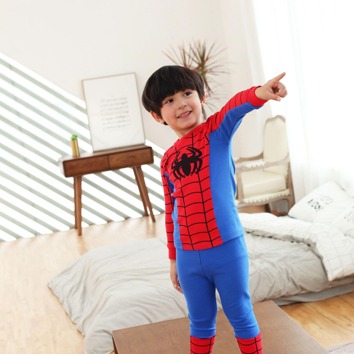 Boys Superhero Spider Print Homewear Set