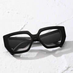Cat Eye Clear Lens Glasses Wide Temple Anti Light Eyewear