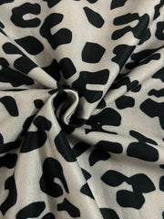  Leopard Print Long Sleeve V Neck Dress