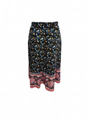  Colorblock Floral Print Boho Maxi Skirt