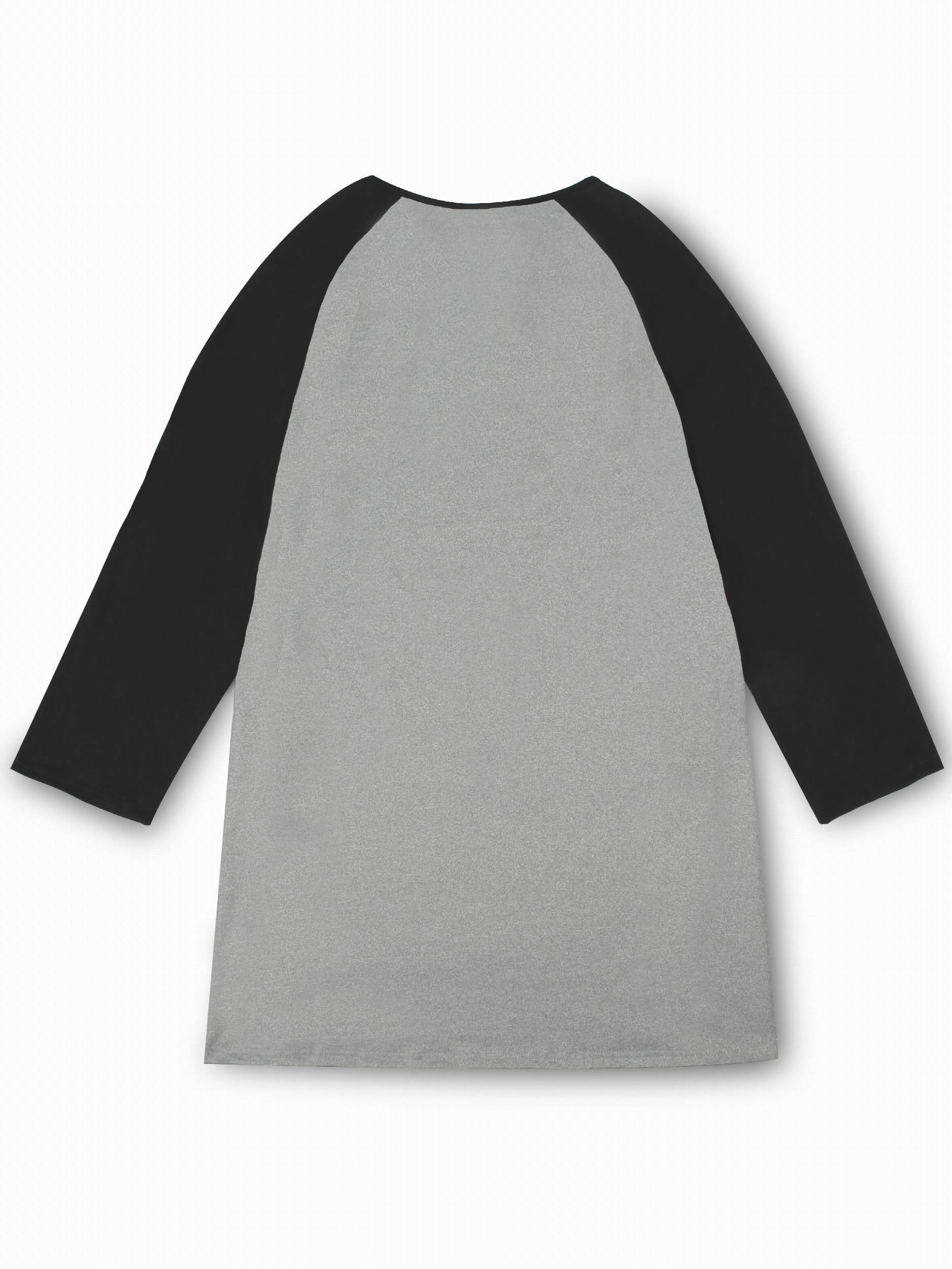 Snowman & Graphic Nightdress Raglan Sleeve Round Neck Sleep Dress